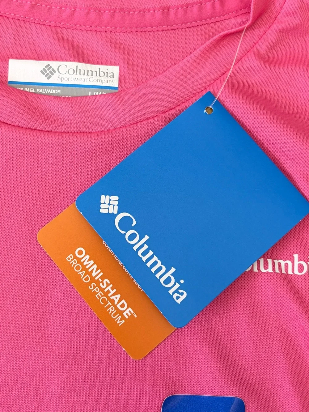 Columbia Hot Pink Long Sleeve  Shirt - Youth Large